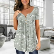 Gosuguu Tunic Tops for Women Loose Fit, Short Sleeve Shirts for Women Summer Tunic Tops to Wear Tshirts Loose Casual Blouse Tee #4